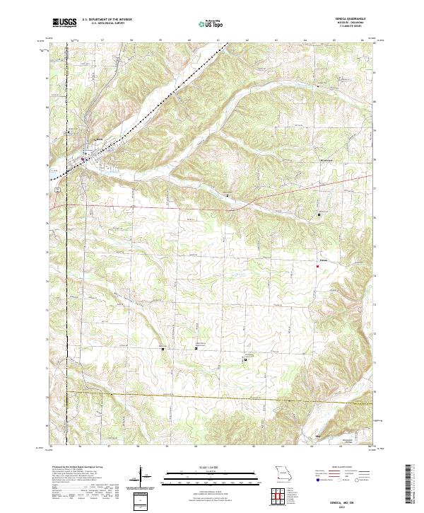 Seneca, MO-OK — USGS 7.5-minute topo (2021)
