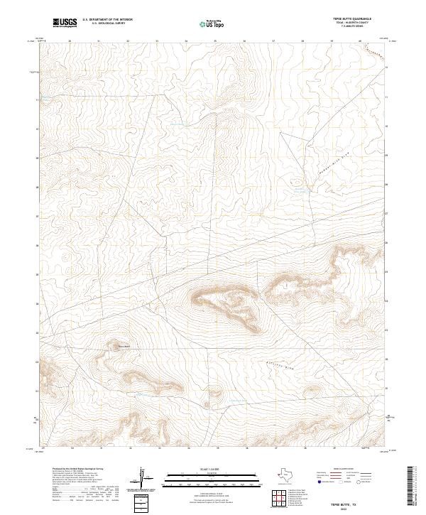 Tepee Butte, TX — USGS 7.5-minute topo (2022)