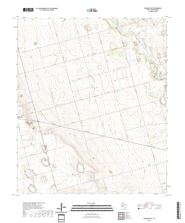 Lenorah East, TX — USGS 7.5-minute topo (2022)