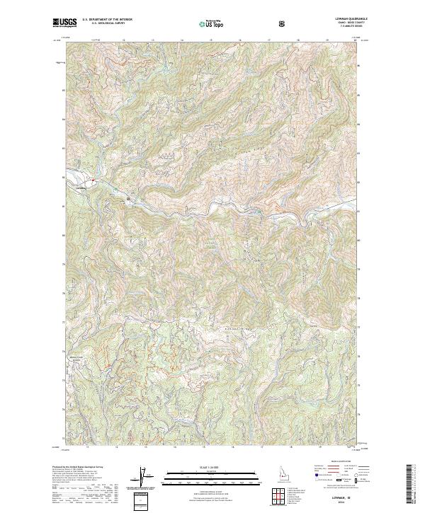 Lowman, ID — USGS 7.5-minute topo (2024)