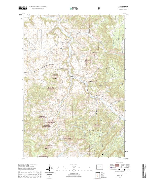 Alva, WY — USGS 7.5-minute topo (2021)