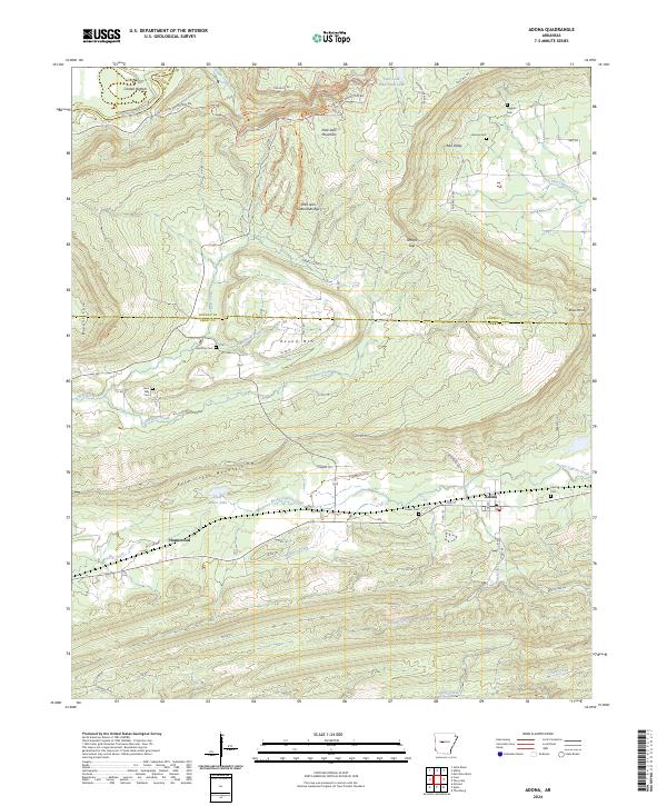 Adona, AR — USGS 7.5-minute topo (2024)