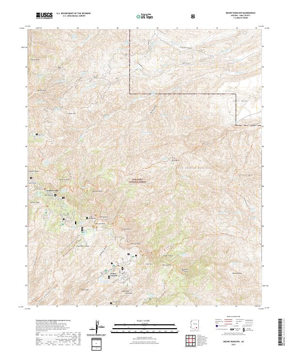 Mount Bigelow, AZ — USGS 7.5-minute topo (2021)
