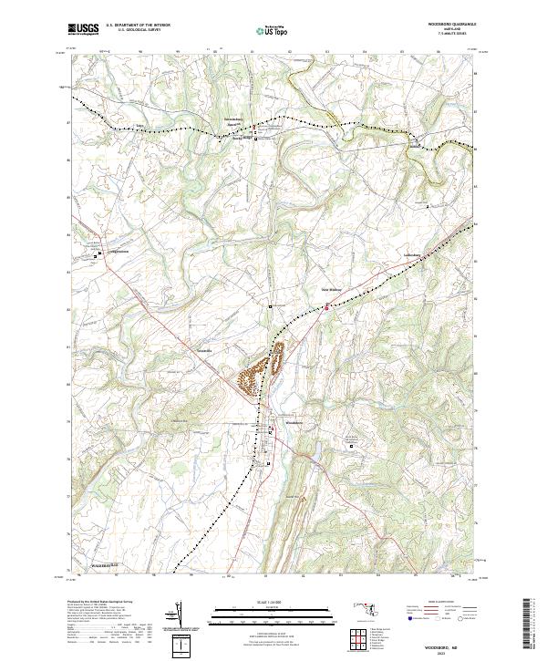 Woodsboro, MD — USGS 7.5-minute topo (2023)