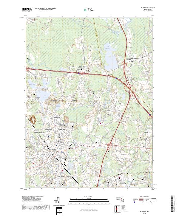 Taunton, MA — USGS 7.5-minute topo (2024)