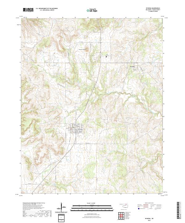 Wynona, OK — USGS 7.5-minute topo (2022)