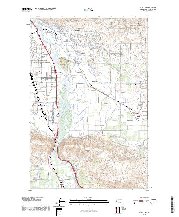 Yakima East, WA — USGS 7.5-minute topo (2023)