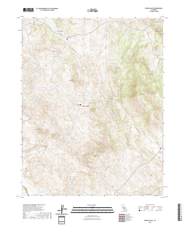 Indian Gulch, CA — USGS 7.5-minute topo (2021)