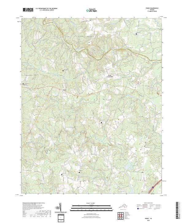 Purdy, VA — USGS 7.5-minute topo (2022)