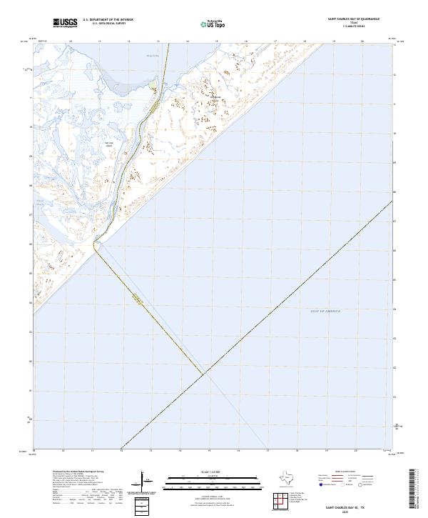 Saint Charles Bay SE, TX — USGS 7.5-minute topo (2025)