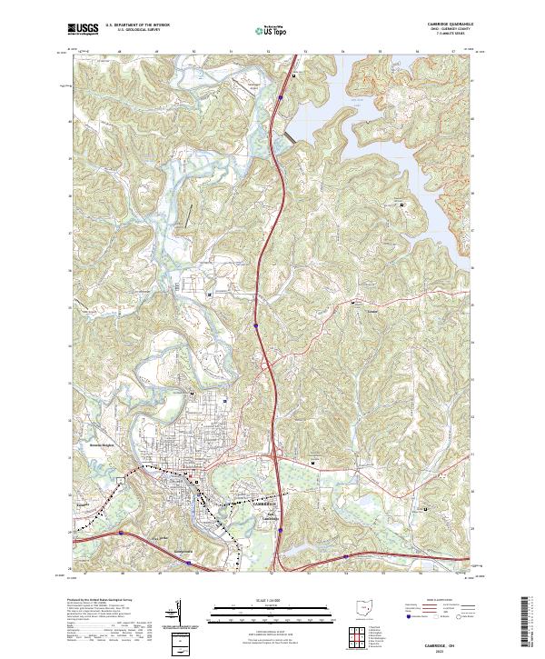 Cambridge, OH — USGS 7.5-minute topo (2023)