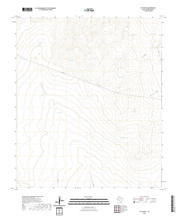 W T Ranch, TX — USGS 7.5-minute topo (2022)