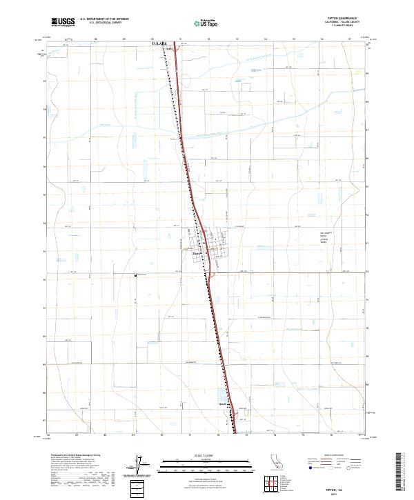 Tipton, CA — USGS 7.5-minute topo (2021)