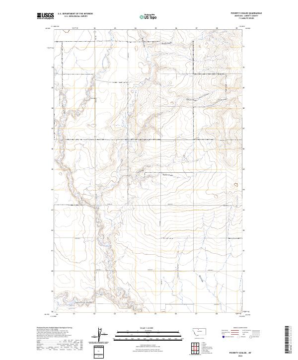 Poverty Coulee, MT — USGS 7.5-minute topo (2024)