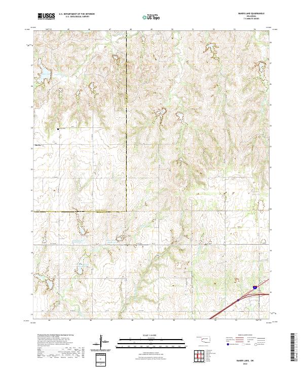 Baker Lake, OK — USGS 7.5-minute topo (2022)