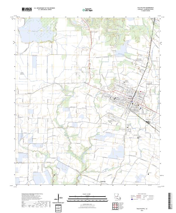 Ville Platte, LA — USGS 7.5-minute topo (2024)