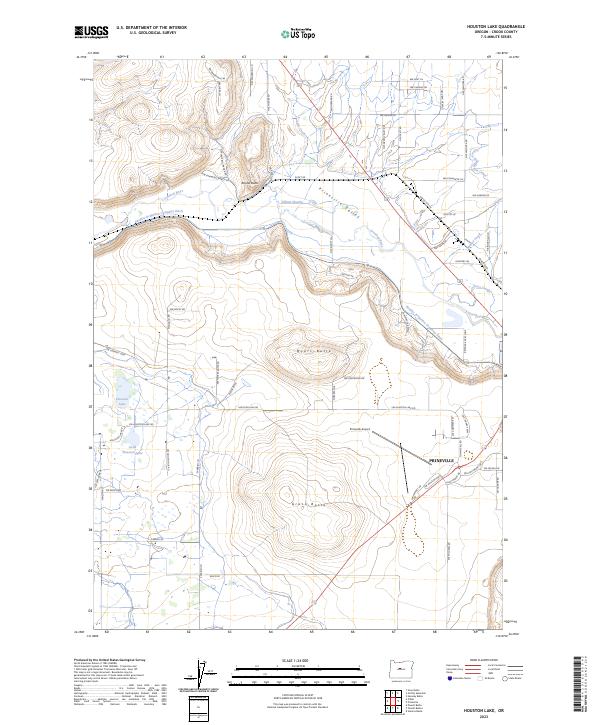 Houston Lake, OR — USGS 7.5-minute topo (2023)