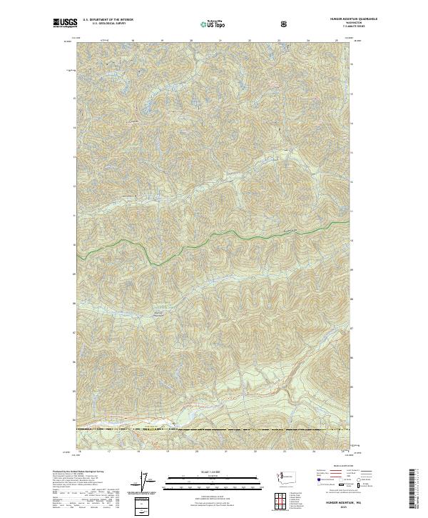 Hunger Mountain, WA — USGS 7.5-minute topo (2023)