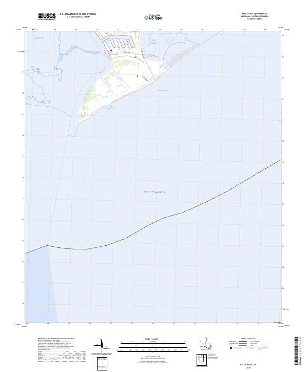 Belle Pass, LA — USGS 7.5-minute topo (2025)