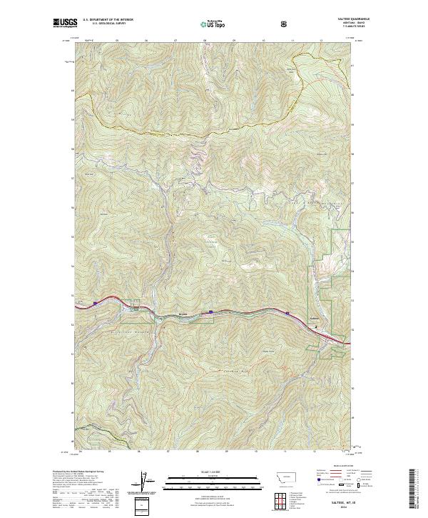 Saltese, MT-ID — USGS 7.5-minute topo (2024)