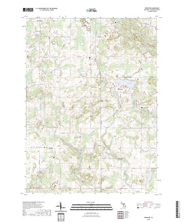 Frontier, MI — USGS 7.5-minute topo (2023)
