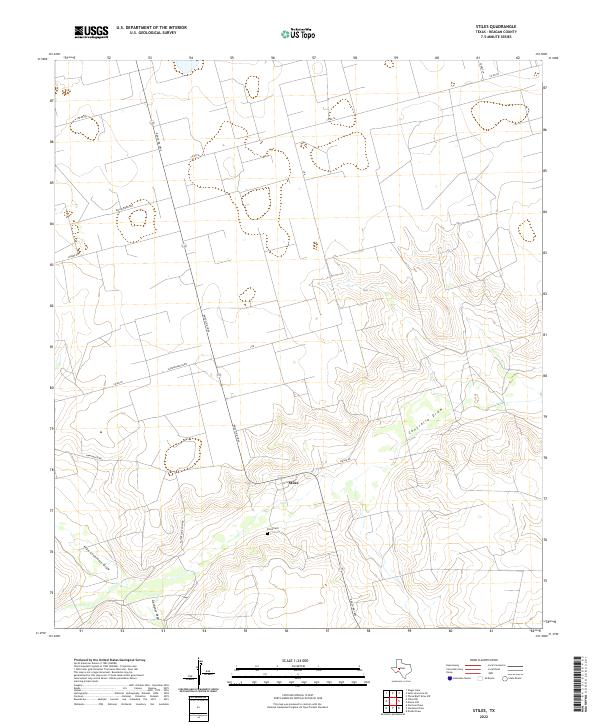 Stiles, TX — USGS 7.5-minute topo (2022)