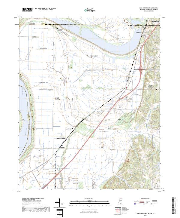 Lake Cormorant, MS-TN-AR — USGS 7.5-minute topo (2024)