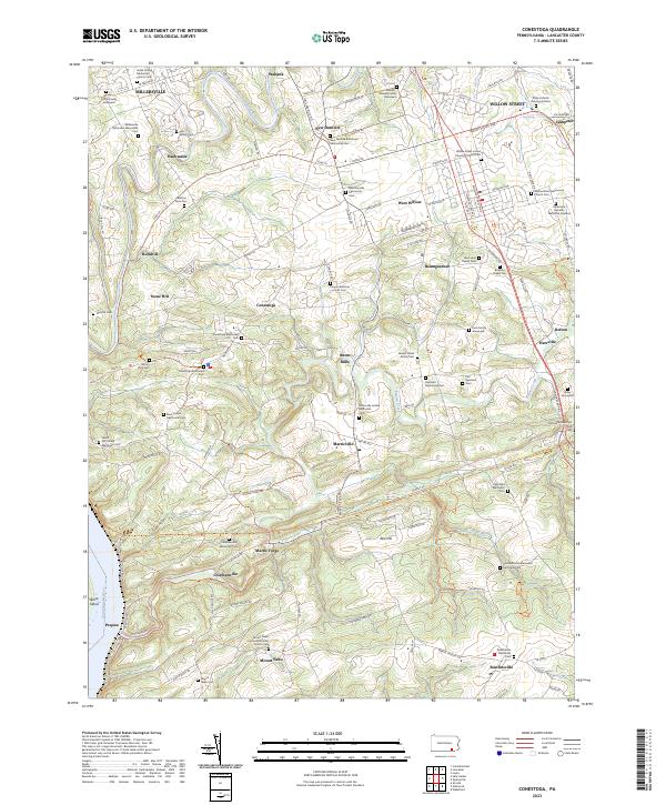 Conestoga, PA — USGS 7.5-minute topo (2023)