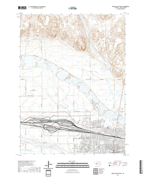 North Platte West, NE — USGS 7.5-minute topo (2021)