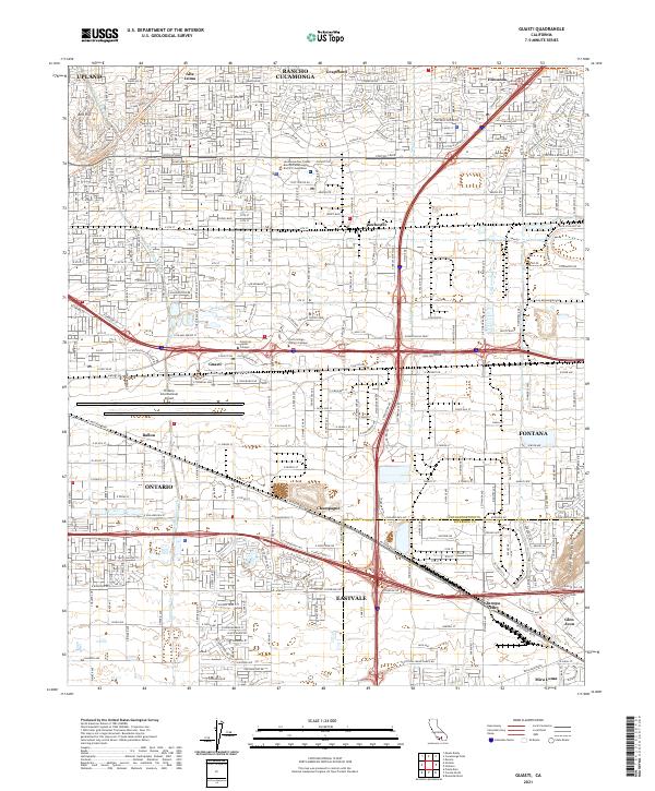 Guasti, CA — USGS 7.5-minute topo (2021)