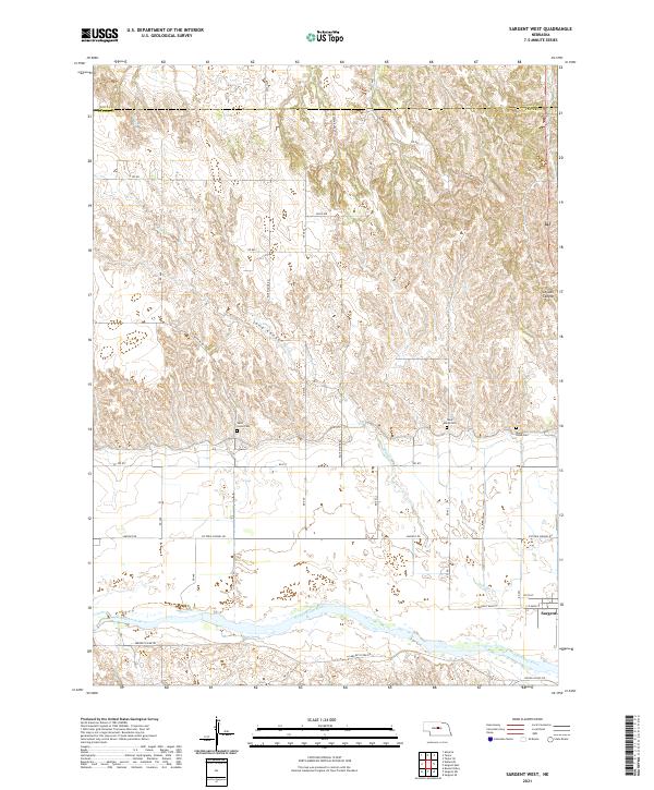Sargent West, NE — USGS 7.5-minute topo (2021)