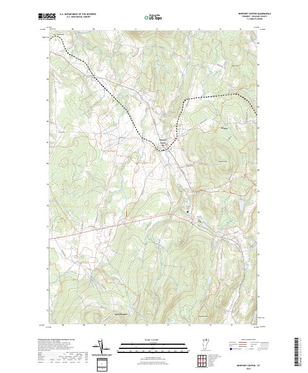 Newport Center, VT — USGS 7.5-minute topo (2024)
