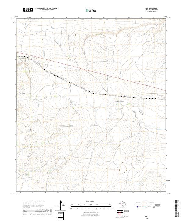Best, TX — USGS 7.5-minute topo (2022)