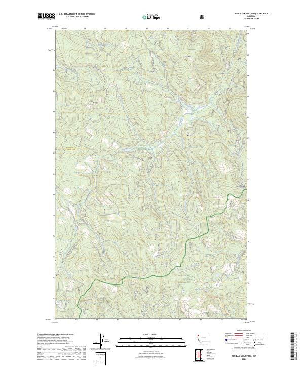 Sunday Mountain, MT — USGS 7.5-minute topo (2024)