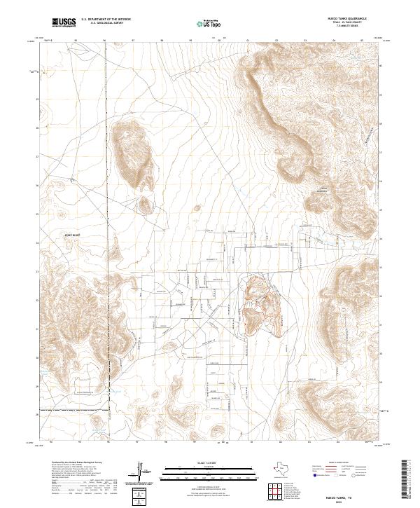 Hueco Tanks, TX — USGS 7.5-minute topo (2022)