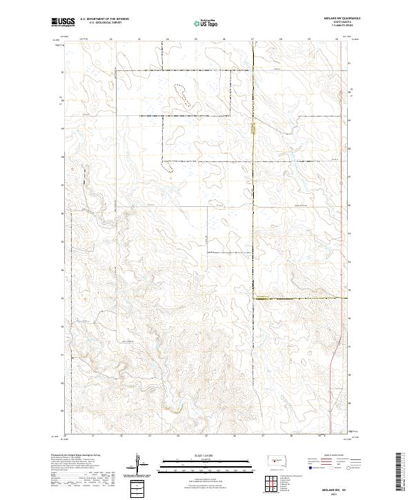 Midland NW, SD — USGS 7.5-minute topo (2021)