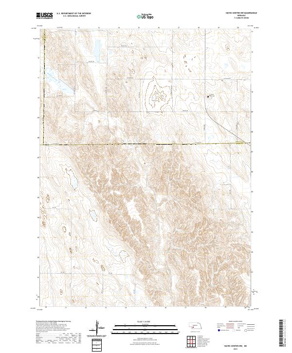 Hayes Center NW, NE — USGS 7.5-minute topo (2021)