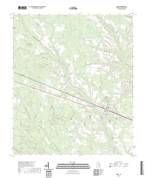 Odum, GA — USGS 7.5-minute topo (2024)