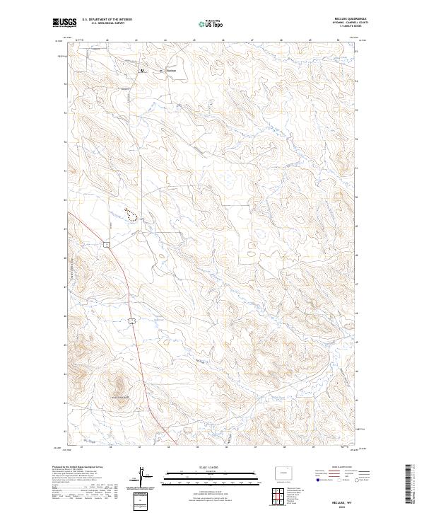 Recluse, WY — USGS 7.5-minute topo (2023)