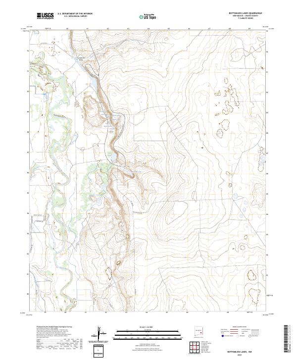 Bottomless Lakes, NM — USGS 7.5-minute topo (2023)