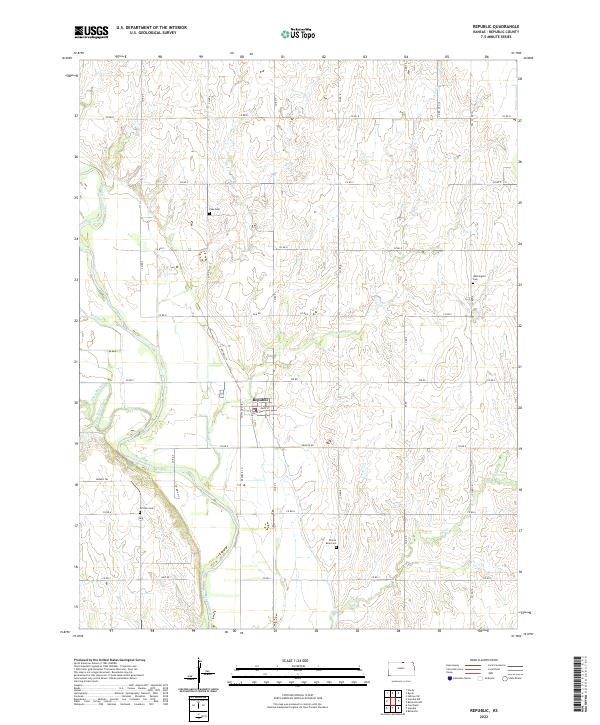 Republic, KS — USGS 7.5-minute topo (2022)