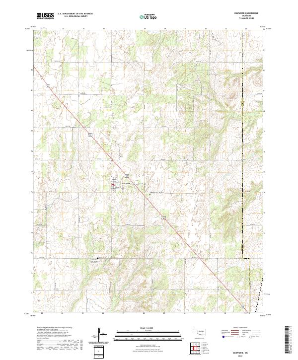 Oakwood, OK — USGS 7.5-minute topo (2022)