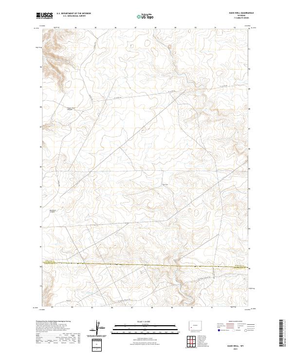 Oasis Well, WY — USGS 7.5-minute topo (2021)