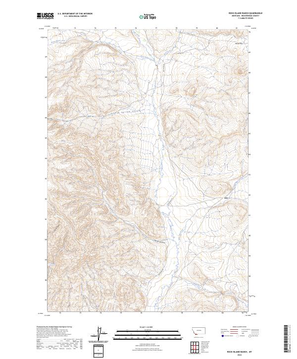 Rock Island Ranch, MT — USGS 7.5-minute topo (2024)