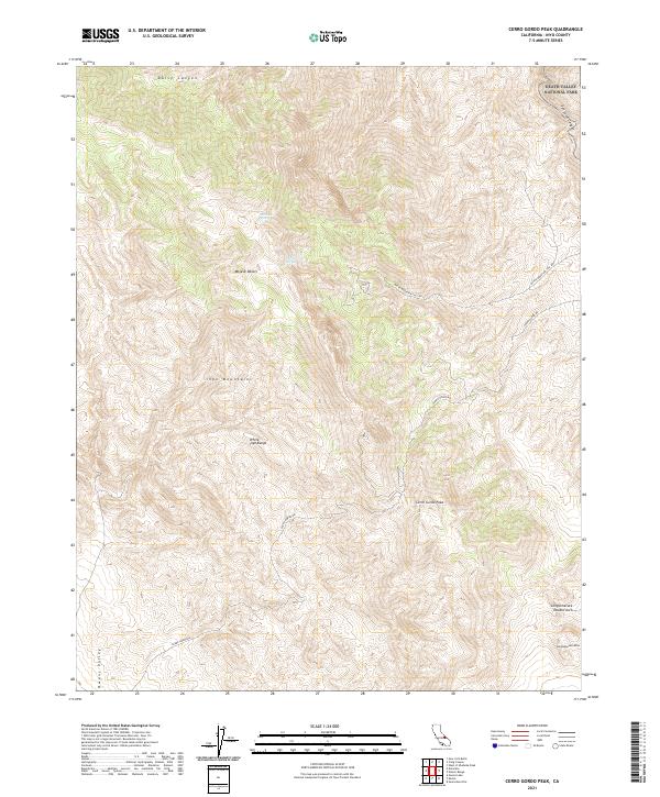 Cerro Gordo Peak, CA — USGS 7.5-minute topo (2021)