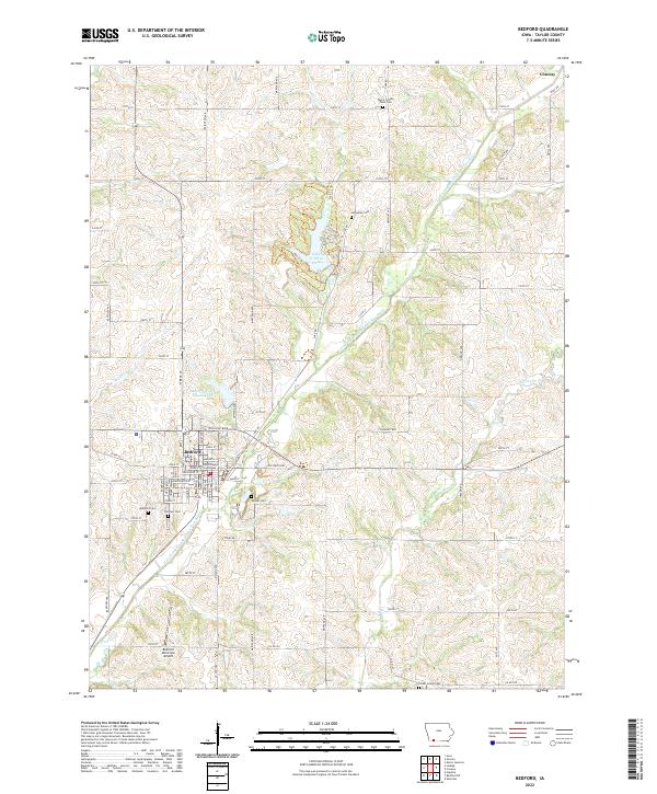 Bedford, IA — USGS 7.5-minute topo (2022)