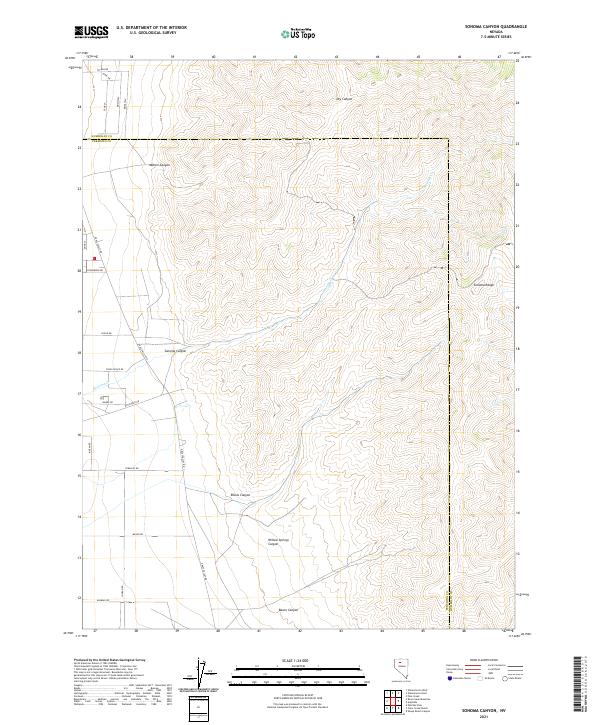 Sonoma Canyon, NV — USGS 7.5-minute topo (2021)