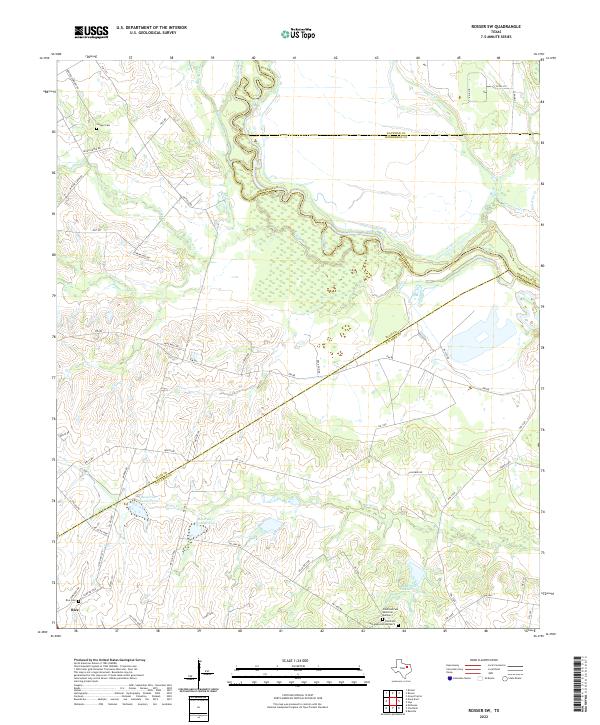 Rosser SW, TX — USGS 7.5-minute topo (2022)