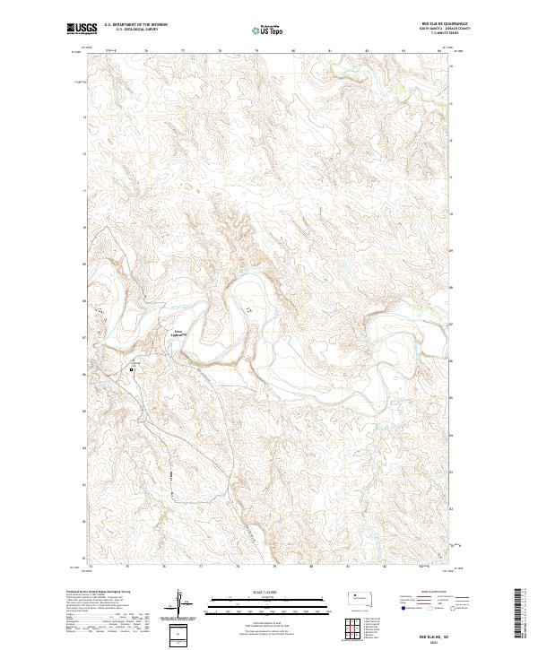 Red Elm NE, SD — USGS 7.5-minute topo (2021)