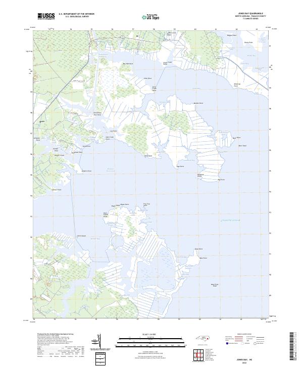 Jones Bay, NC — USGS 7.5-minute topo (2022)